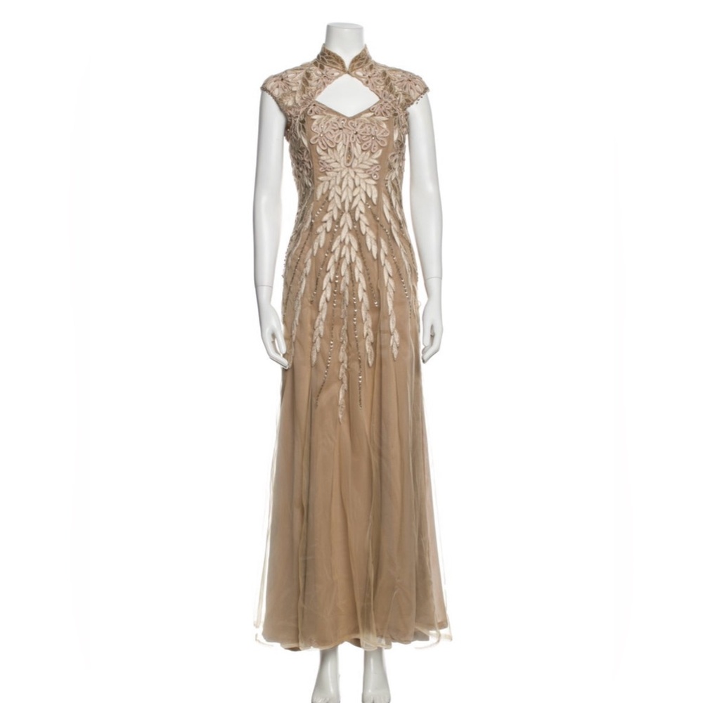 Elegant Tan Evening Gown